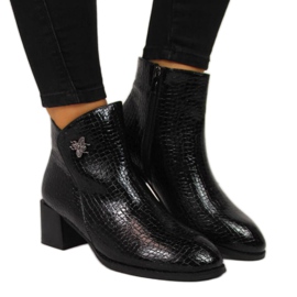 Stivali neri con pelle di serpente mosca Filippo W PAW287 nero