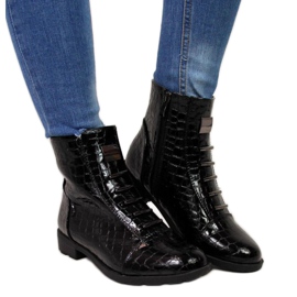 Stivali con decorazione in pelle di serpente Filippo W PAW288A nero bianco