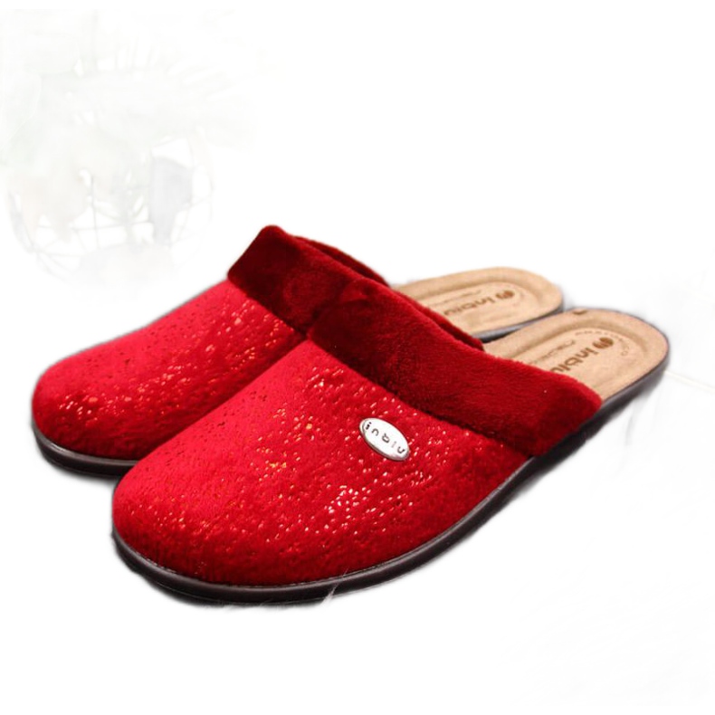 Pantofole da casa sulla zeppa Inblu W ARC8 rosso