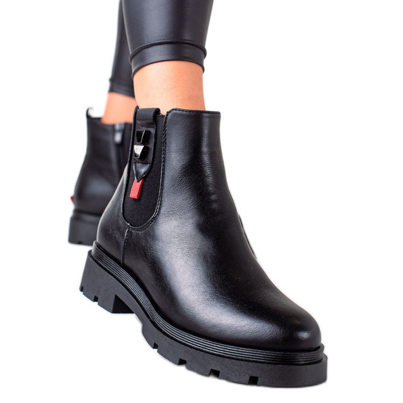 Goodin Stivaletti neri con plateau nero