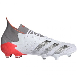 Scarpe da calcio Adidas Predator Freak.1 Fg M FY6255 bianco, bianco, grigio/argento bianco
