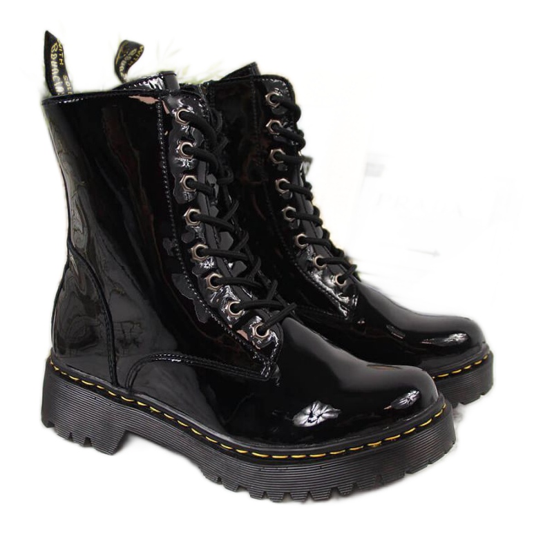 Stivali in pelle laccata nera Filippo W PAW80B nero