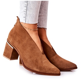 Stivali In Pelle Con Tacco Alto Laura Messi Marrone 2344