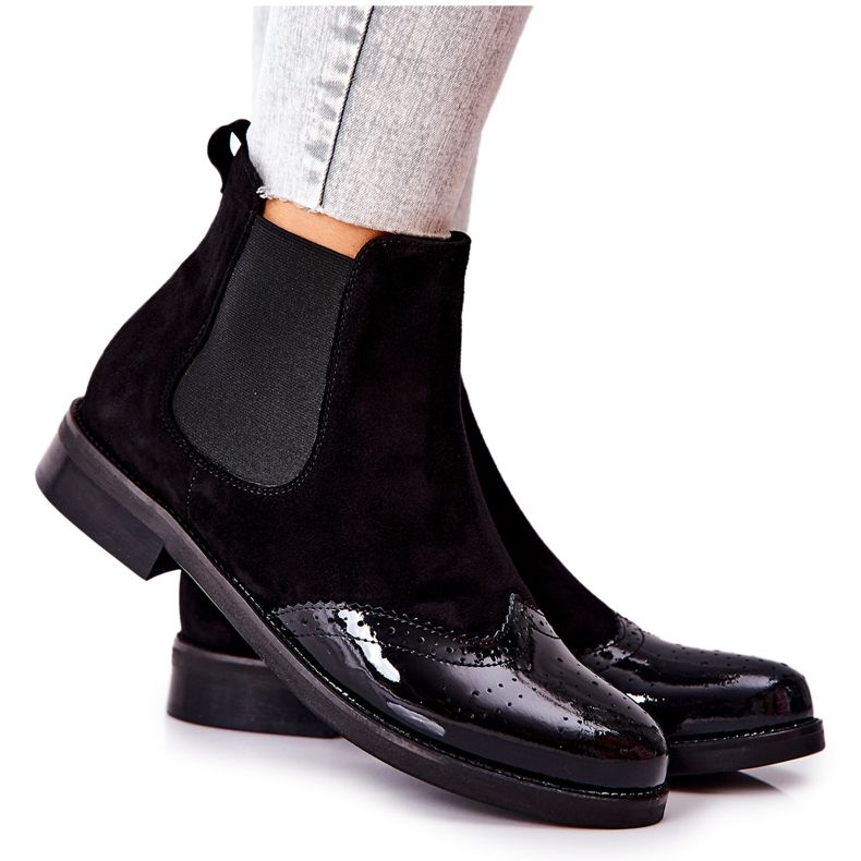 Stivali Slip-On in pelle Laura Messi Nero 2096