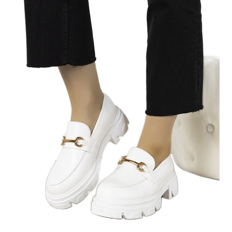 Mocassini bianchi su suole alte Anouk bianca