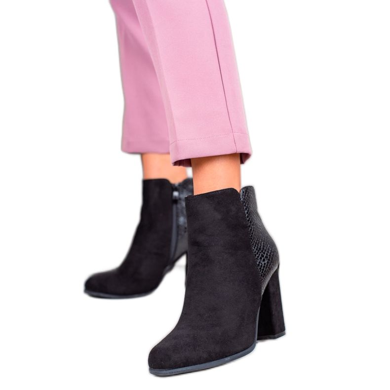 Janessa Stivali eleganti in pelle scamosciata nero