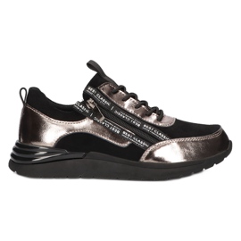 Filippo DP3149/21 BK GN sneakers sportive in pelle, nichel scuro nero