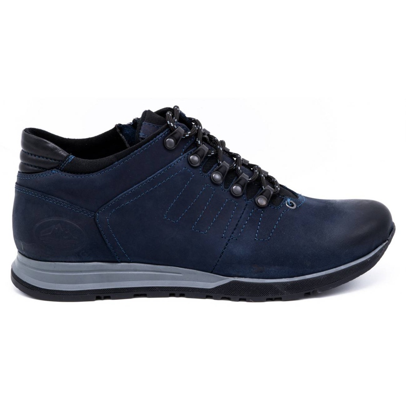 Olivier Stivali da uomo in pelle blu navy 920MP