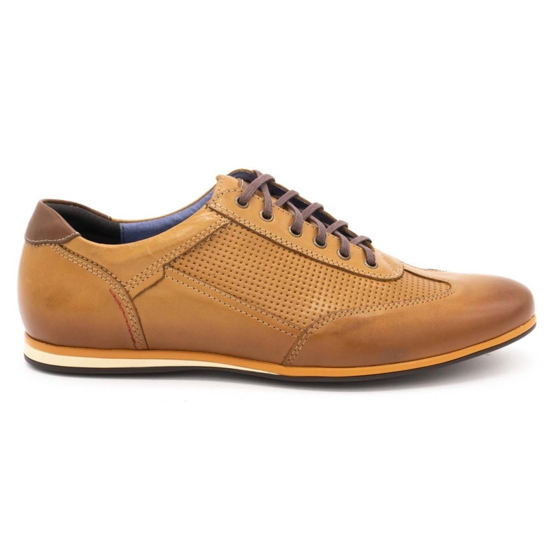 Kampol Scarpe casual da uomo in pelle 64 / SŁ rosso arancia