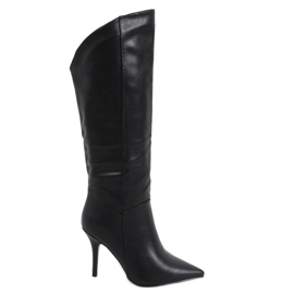 Stivali neri su un tacco a spillo, nero RB57P Black