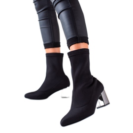 TRENDI Stivali Slip-on Con Tacco Argento nero