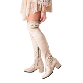 TRENDI Moschettieri casual in pelle scamosciata beige