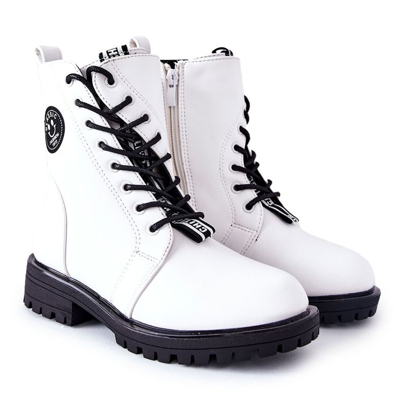 PE1 Stivali Caldi Bambini Workers White Rosalie bianca