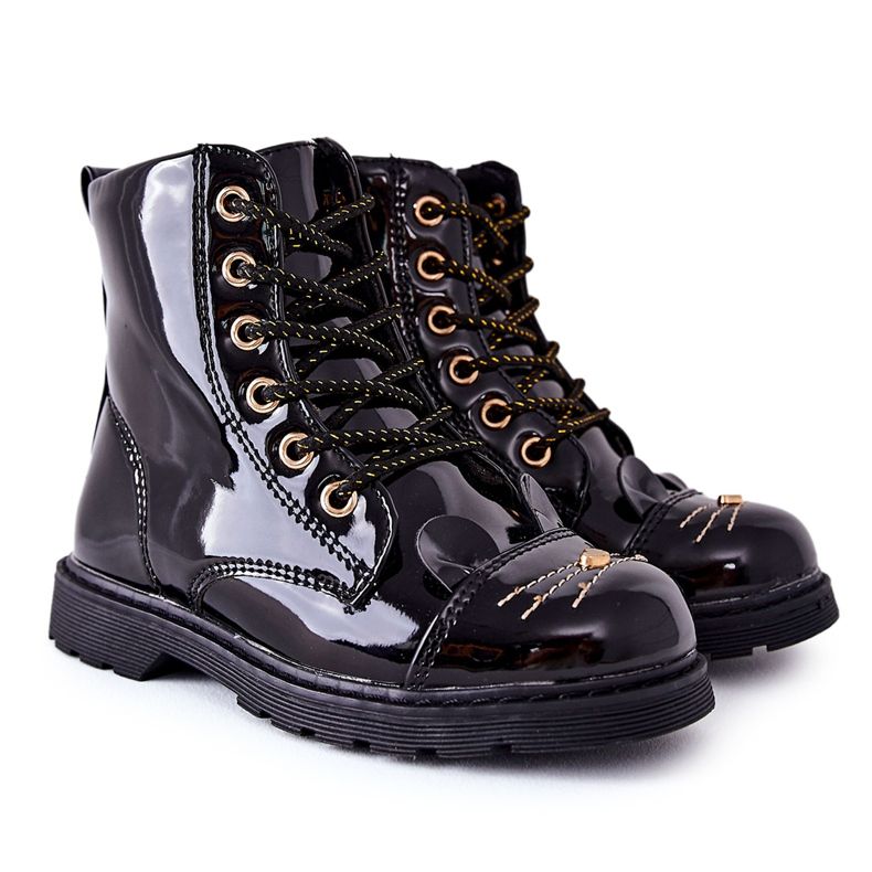 PE1 Black Mousie Warm Boots Workers on the Zipper nero