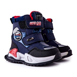 PJ2 Stivali da neve caldi Stivali Con Velcro Navy Blue Rizie blu navy