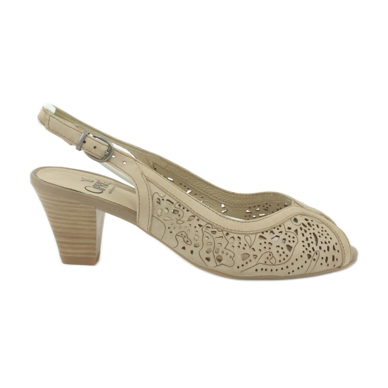 Sandali in pelle traforati Caprice 29606 beige