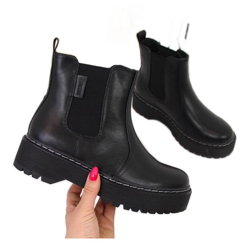 Stivaletti Chelsea isolanti Big Star II274101, neri nero