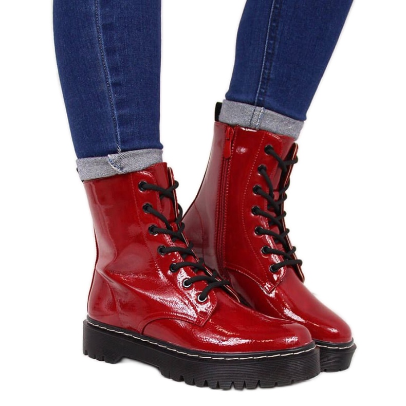 Stivali laccati isolanti S. Barski W OLI71B Red rosso