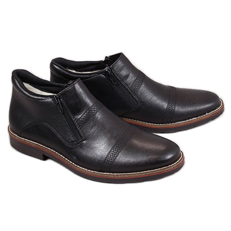 Comodi stivali in pelle M Rieker 15381-00 nero