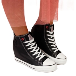 Sneakers sulla zeppa Cross Jeans W II2R4025C nere bianco nero