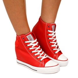 Sneakers sulla zeppa Cross Jeans W II2R4026C rosso bianca