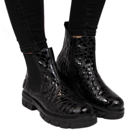 Stivali imbottiti in pelle Rieker W Z9152-00 nero bianca
