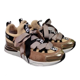 Sneakers con scritte Vinceza W JAN49A beige