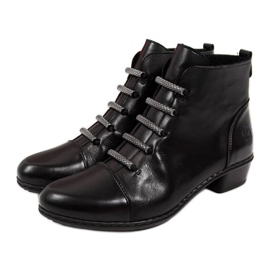 Stivali in pelle, tacco alto, Rieker W Y0769 nero