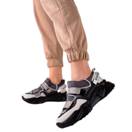 TRENDI Sneakers Con Velcro Fashion beige nero grigio