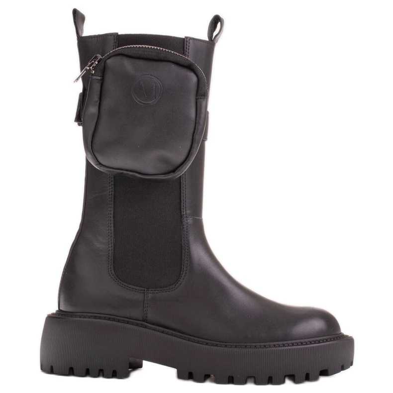 Marco Shoes Stivali con pochette staccabile sulla cintura nero