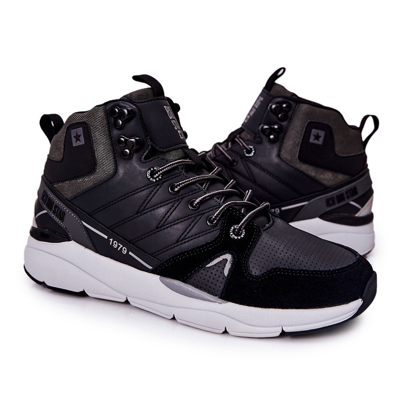 Scarpe sportive alte da uomo Big Star II174223 Nere nero