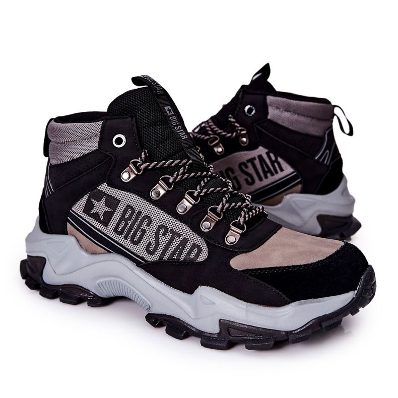Scarpe da trekking da uomo Big Star II174203 Nero-Grigio beige