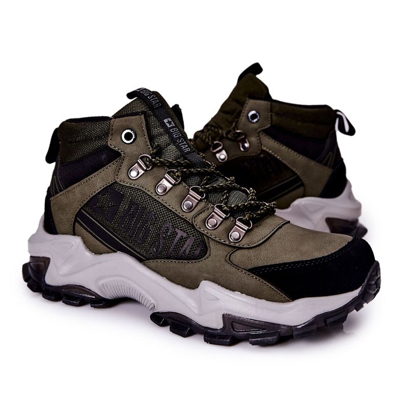 Scarpe da trekking da uomo Big Star II174202 Khaki nero verde