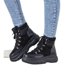 Sneakers invernali nere con tema animalier Miron nero
