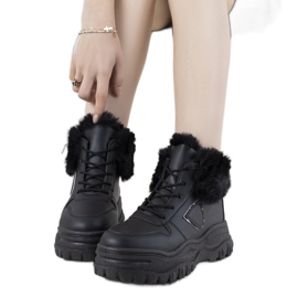 Sneakers nere con pelliccia Doreen nero