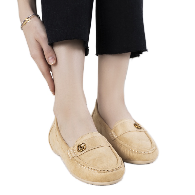 Mocassini beige su zeppa Linette nascosta