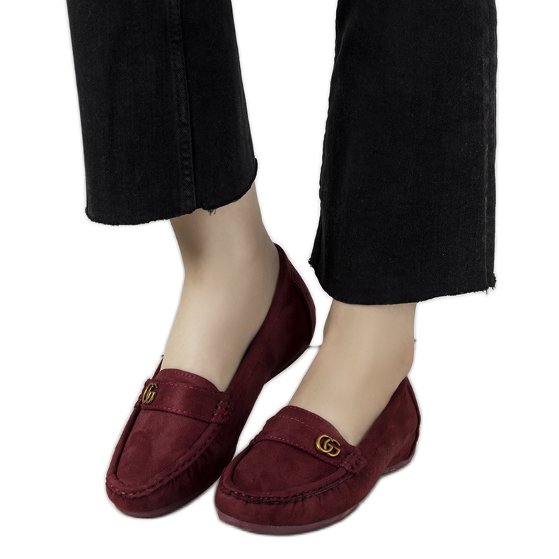 Mocassini bordeaux su zeppa Linette nascosta rosso