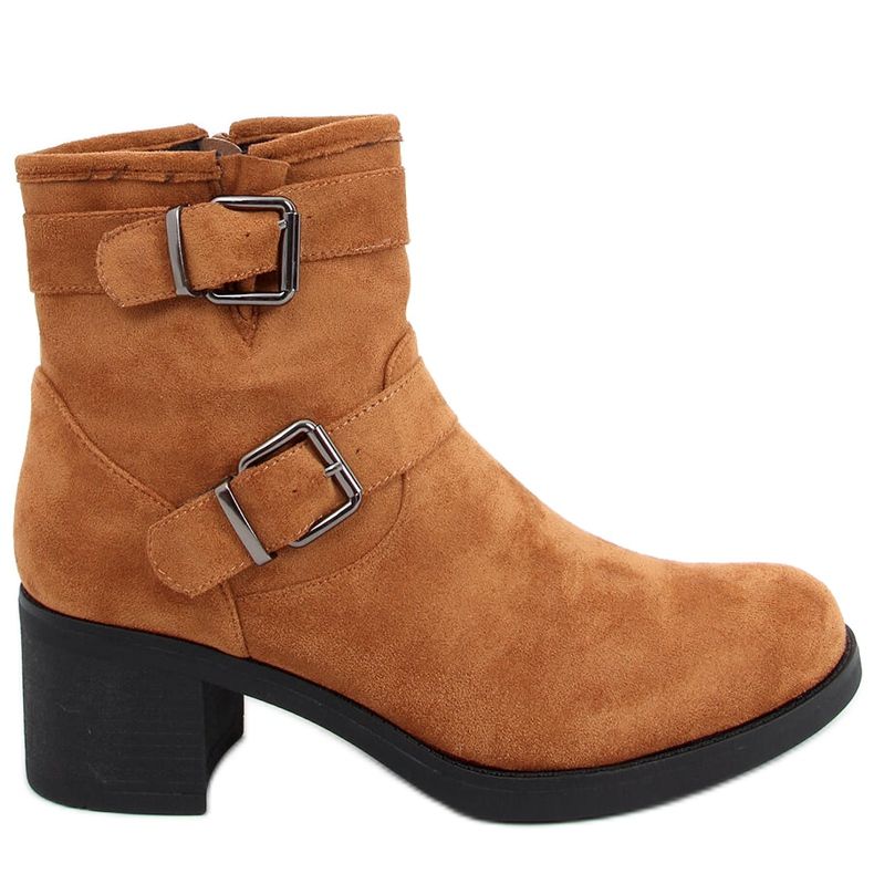 Stivali con tacco largo Teoo Camel marrone