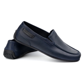 Polbut Mocassini uomo in pelle 2105 grana blu navy