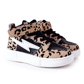 FR1 Scarpe sportive alte per bambini nere e beige Bartnie bianca marrone nero