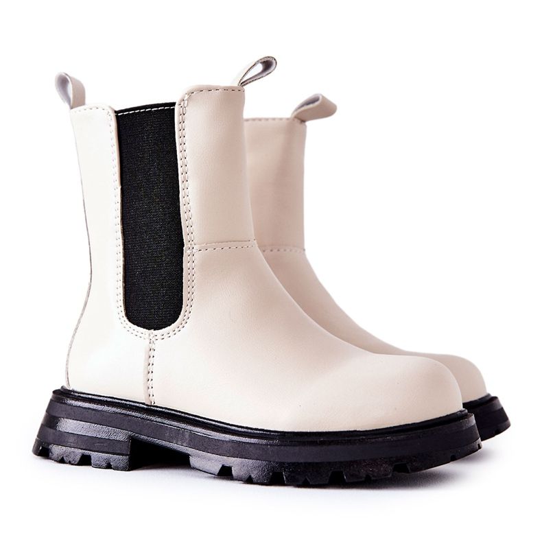 FR1 Stivali caldi per bambini Beige Alanya nero