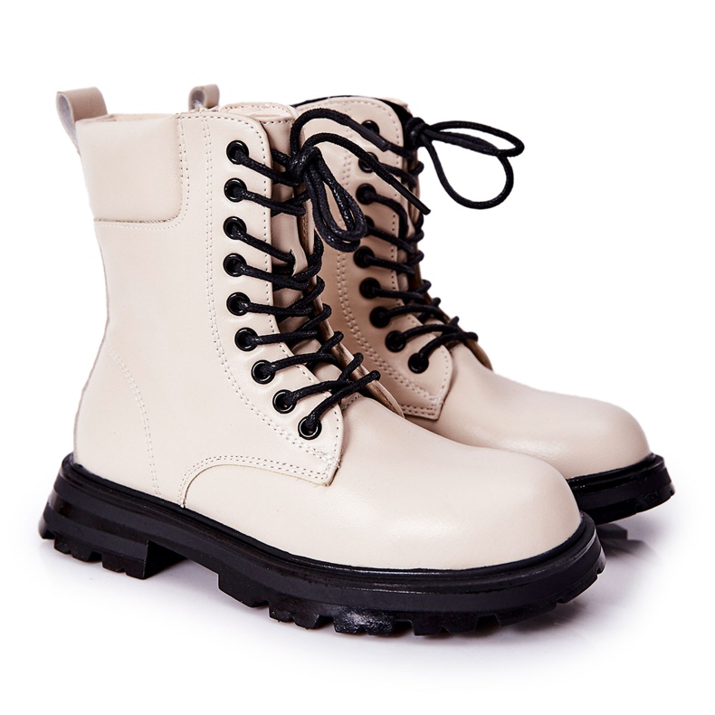 FR1 Stivali classici Clarika beige per bambini con cerniera