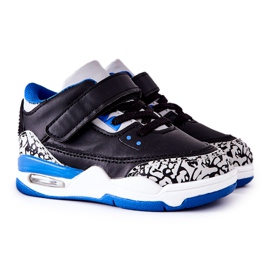 FR1 Scarpe sportive per bambini in lino nero e blu bianco