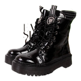 Stivali in pelle laccata nera Filippo W PAW297 nero