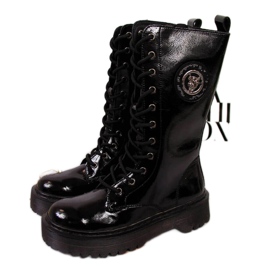 Stivali alti in pelle isolati Filippo W PAW298 nero