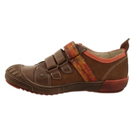Scarpa in pelle con velcro Bartek 28764-70Q marrone arancia