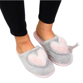Pantofole da casa con un cuore Novità W EVE332B grigio