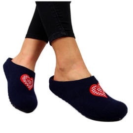 Pantofole da casa con cuore Panto Fino W INT1631 blu navy