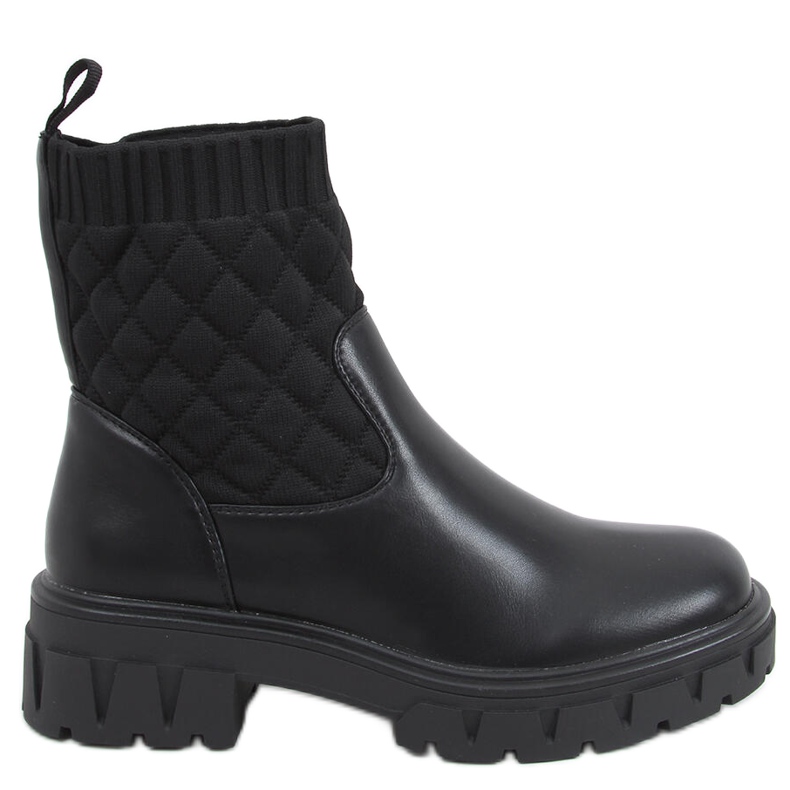 Stivali con tomaia trapuntata Elin Black nero
