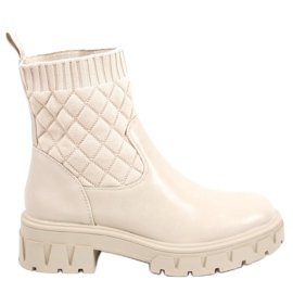 Stivali con tomaia trapuntata Elin Beige
